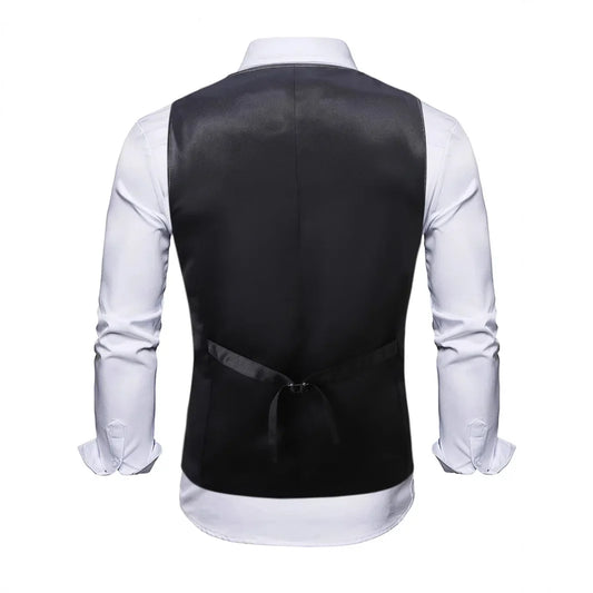 Men's Gold Sleeveless Blazer, Round Sequin-embellished Blazer Jacket, Perfect for Weddings, Parties, DJ Events, and Nightclubs.