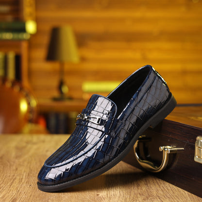 Men's Business Casual Shoes Leather Stitching Comfortable Breathable Rubber Bottom Second Layer Cowhide