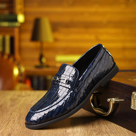Men's Business Casual Shoes Leather Stitching Comfortable Breathable Rubber Bottom Second Layer Cowhide