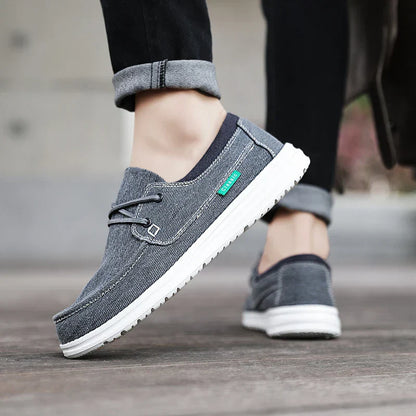 Men's Canvas Shoes Retro Loafers Lightweight Flats Leisure Footwear Male Summer Moccasin Men Casual Business Shoe
