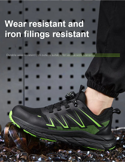 Men Safety Work Shoes Plastic Toe Safety Boots Fashion Lightweight Comfort Working Sneakers Anti-puncture Indestructible Shoes