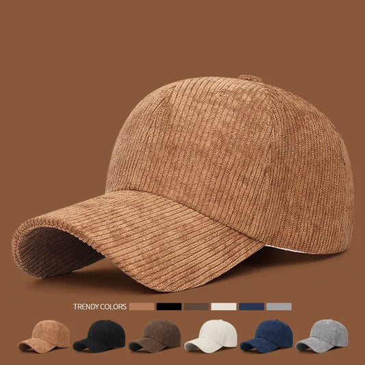 Versatile, Casual and Comfortable Duckbill Cap - Unisex Corduroy Solid Color Sunshade Baseball Cap