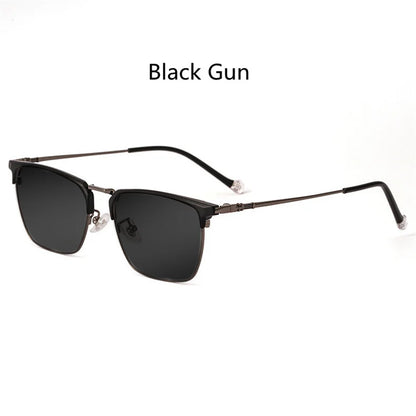 Ultralight Pure Titanium Myopia Sunglasses Men‘s Retro Business Driving Fishing Outdoor Traveling Sunshade Glasses