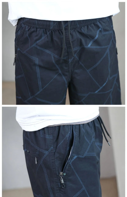 Men Elastic Waist Shorts Loose Fit Casual Sports Jogger Shorts Man Fashion Print Shorts Gym Cool Board Shorts