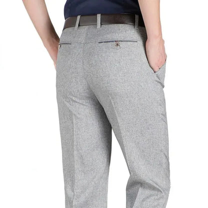 Mens Autumn Thick Summer Thin Business Pants Loose Male Pant High Waist Straight Trousers Casual Fashion Pant Plus Size 28-40
