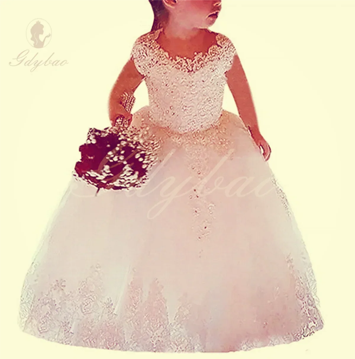 Long Sleeves Princess A Line Flower Girl Dresses for Wedding Sequins Beads Birthday Pageant Gowns Kids First Communion Dress