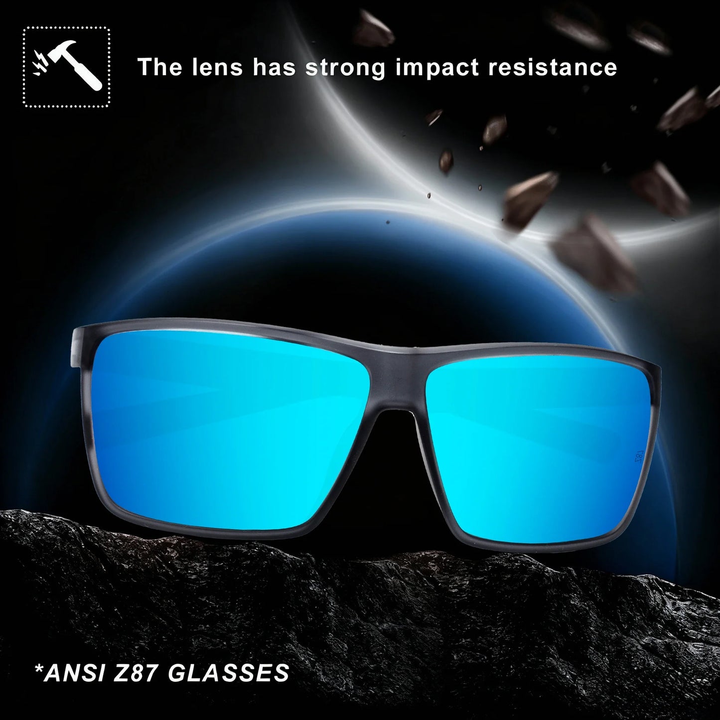 XL Z87 Polarized Safety Sport Sunglasses for Men Women Big Wide Heads TR90 Ultralight UV400 Oversized Outdoor Work Shades 8108