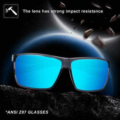 XL Z87 Polarized Safety Sport Sunglasses for Men Women Big Wide Heads TR90 Ultralight UV400 Oversized Outdoor Work Shades 8108