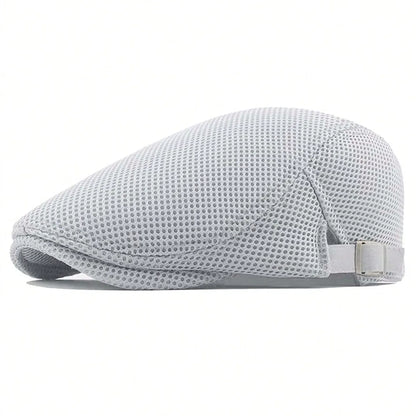 Men Mesh Newsboy Caps British Painters Hats Spring and Summer Ventilate Berets Adjustable Flat Cap Hip Hop Berets