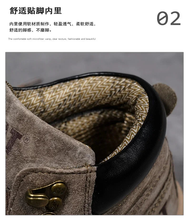 Hot Selling Winter Men Snow Boots High-quality Classic High Top Outdoor Hiking Shoes Anti Slip Thick Soled Practical Work Shoes