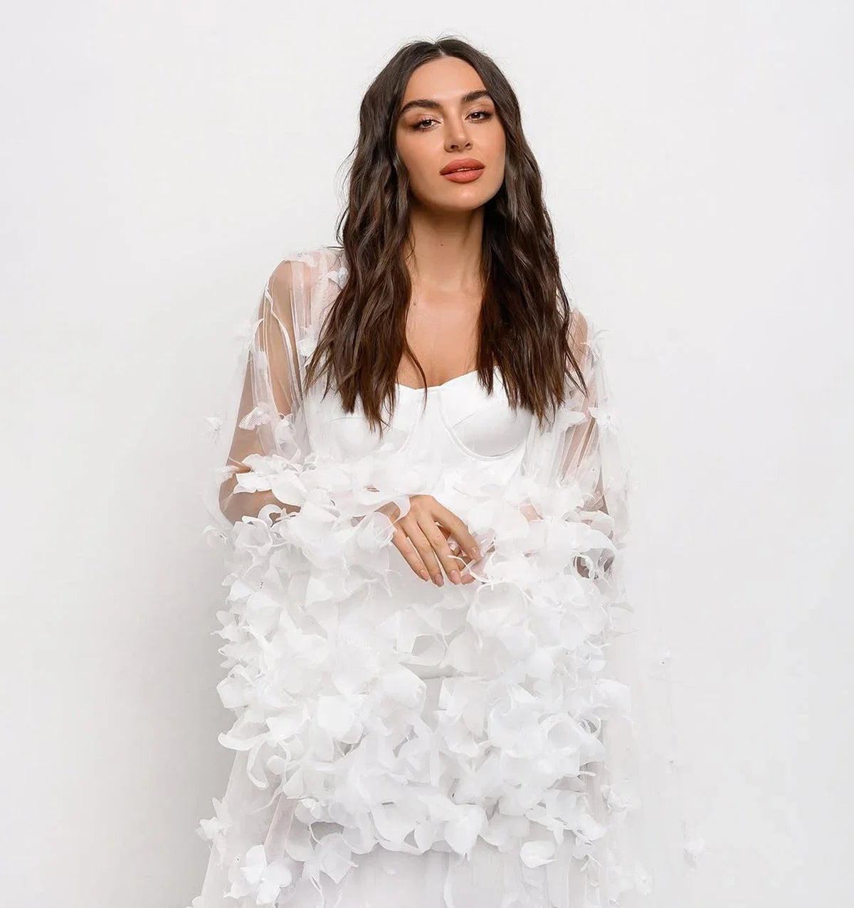 Modern Women Bathrobe Evening Dresses Nightgowns 3D Butterflies Loungewear Home Clothes Female Party Sleepwear Rayon Customized