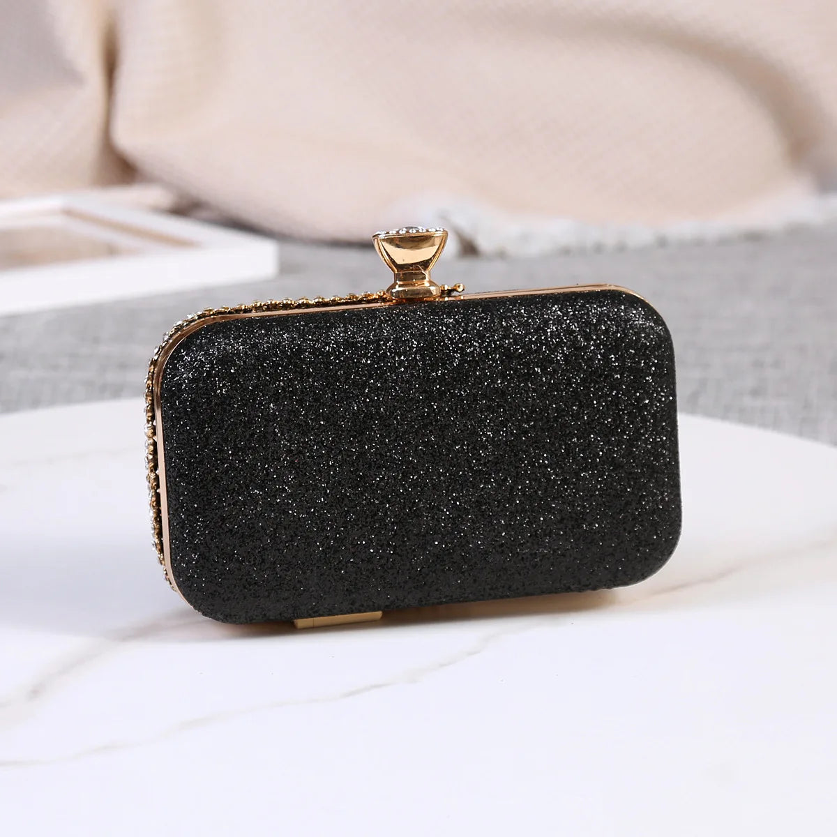 Rhinestone Women Bags Hollow Out Style Crystal Evening Bag Chain Shoulder Handbags Luxury Party Wedding Day Clutch Purse Handle