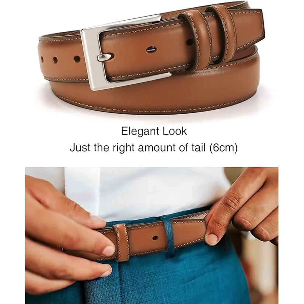 Men's Leather Belt Needle Buckle Belt Casual Genuine Leather LONG Large Belts Cowhide Belts for Man