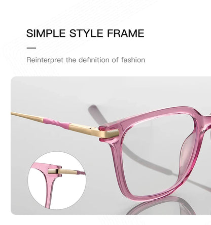 Women's  Reading Glasses Anti Blue Light Geometric Pink Frame Myopia Astigmatism Prescription Glasses  Women  PFD2129
