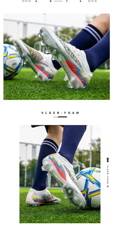 New Men Football Boots Shoes Soccer Match Training Soccer Shoes Non-Slip Cleats Long Spikes FG Ultralight Outdoor Drop Shipping