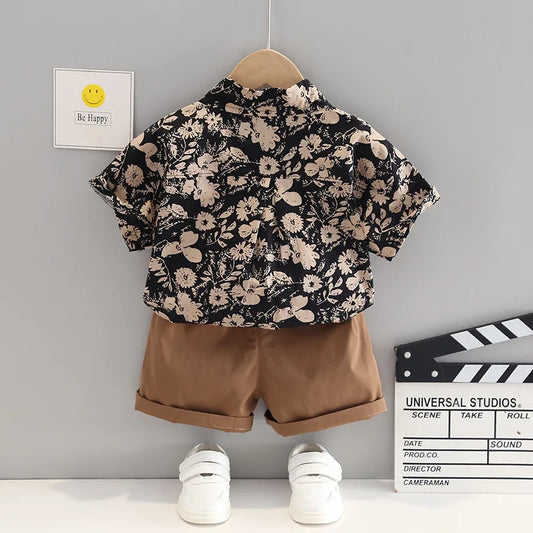 New Summer Baby Boys Clothes Sets Fashion Cotton  Full Printing T-shirts+Tooling Shorts 2pcs Kids Outfits for Infant Tracksuit