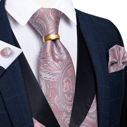 Men's Vest Blue Floral Suit Vest V Neck Tie Set For Wedding Party Brand Formal Dress Waistcoat Man Casual Sleeveless Jacket
