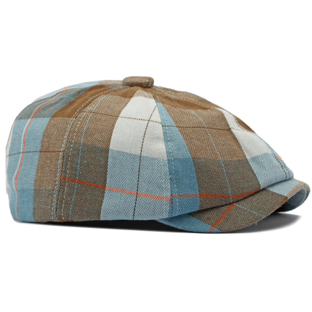 Plaid Beret Hat Short Brim Thin Lightweight Unisex British Retro Artist Cap for Men Women Fashion Accessories