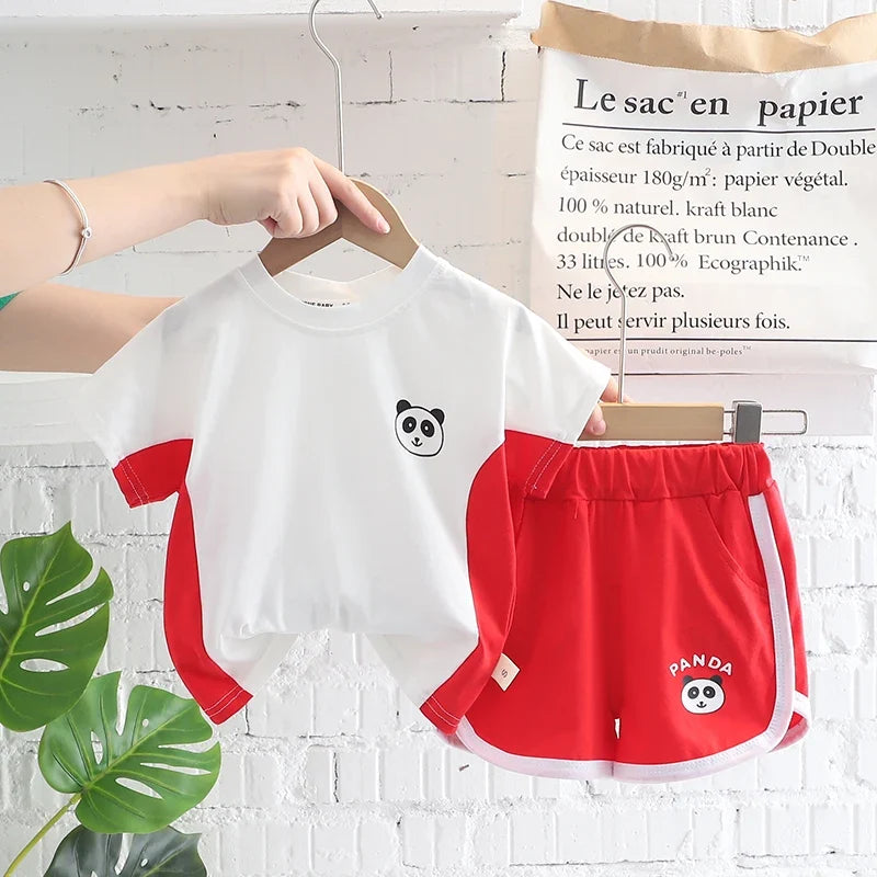 Toddler Baby Boy Girl Clothing Sets Summer Casual Infant Cute Animal Modeling 2pcs Outfits Cotton T-shirt+Shorts Kids Tracksuit