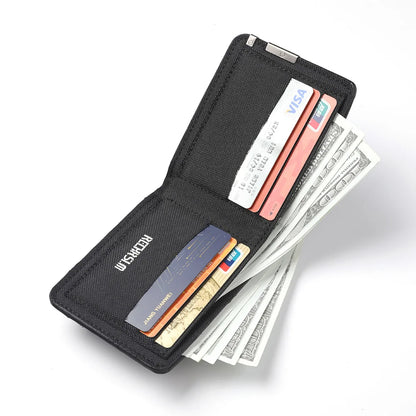 Men's Casual Canvas Wallet Quirky Skull Design Coin Purse Student Credit Card Holder Wallet