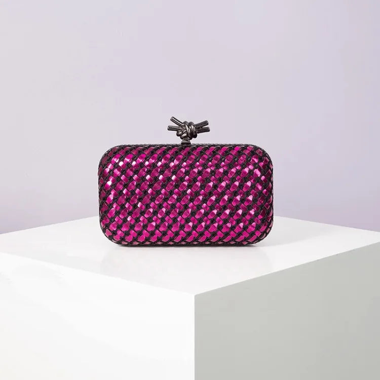 Hand Woven Clutch Purse Luxury For Women 2025 New High Grade Party Wedding Prom Mixed Colors Evening Bag Elegant Trend Chain Bag