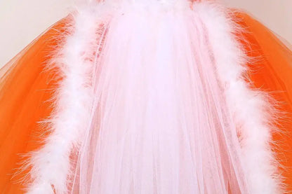 White Orange Fox Halloween Costumes for Girls Kids Animal Fancy Tutu Dress with Ears Children Birthday Carnival Party Outfits
