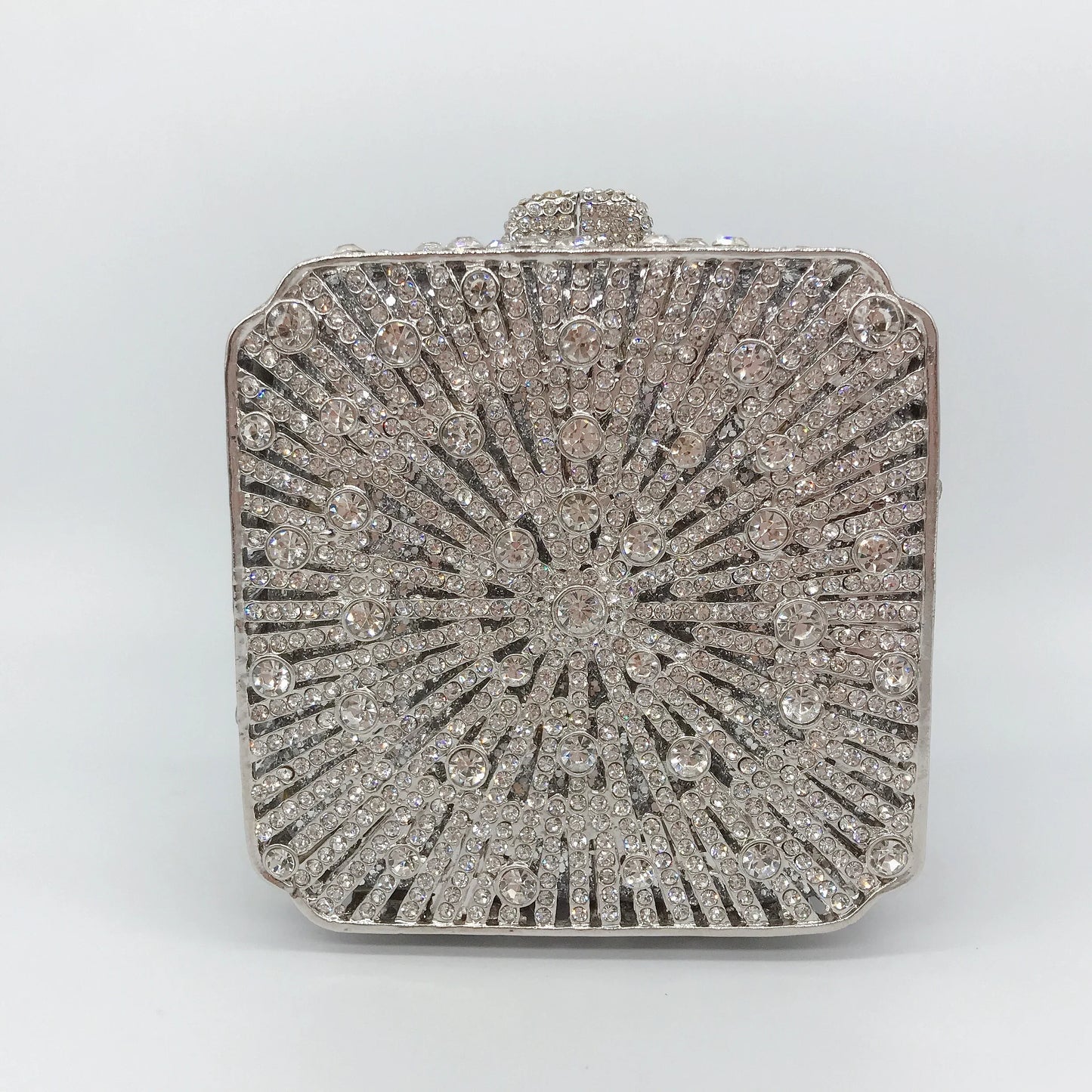 Women Clutch Bag Small Square Box, Full Cover Rhinestone Crystal Evening Bag, Handmade Bridal Party Wedding Prom Dinner Purse