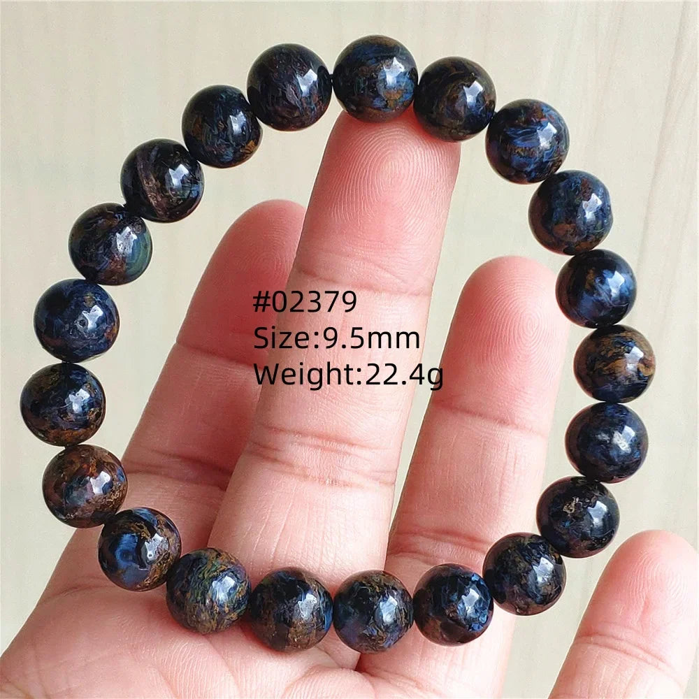 Natural Blue Pietersite Bracelet Women Men Beads Round Beads Chatoyant Cat Eye Fire Pietersite Namibia AAAAAA