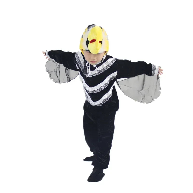 Kids Adults  Animal Bird Oriole Parrot Swallow Eagle Woodpecker Cosplay  Fancy Dress Jumpsuit Costume Gifts Set Halloween