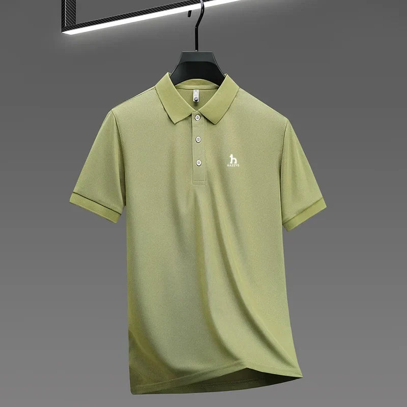 New Men's High End Brand Lape Short Sleeved Polo Shirt Summer Fashion Letter Print T-Shirt Casual Business Office Men's Clothing