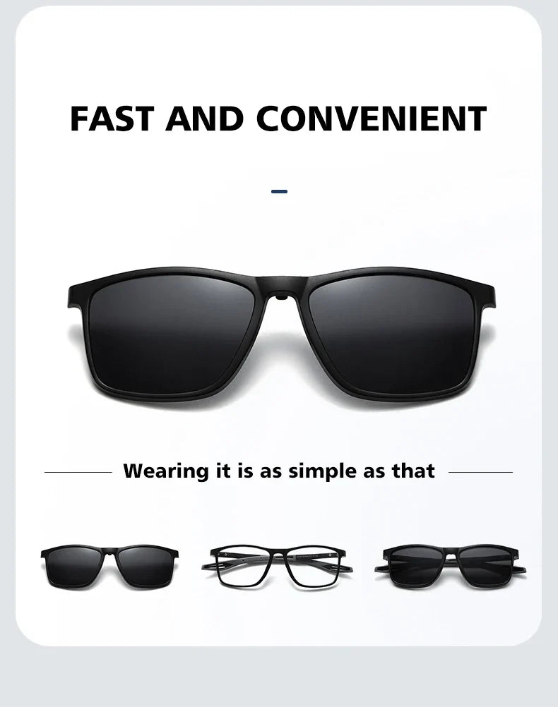 New Magnetic Clip-On Polarized Sunglasses Men Driving Night Vision Anti Blue Light Reading Glasses Women Prescription 3310