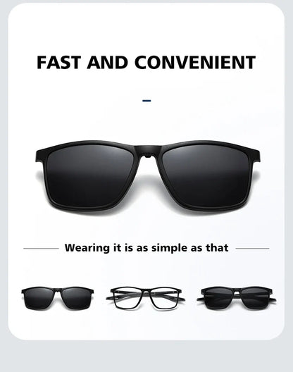 New Magnetic Clip-On Polarized Sunglasses Men Driving Night Vision Anti Blue Light Reading Glasses Women Prescription 3310