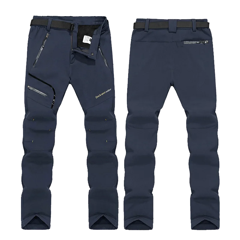 Men's Women's Pants Camping Fleece Lined Waterproof Winter Insulated Hiking Trekking Trousers Outdoor Work Slim Pant