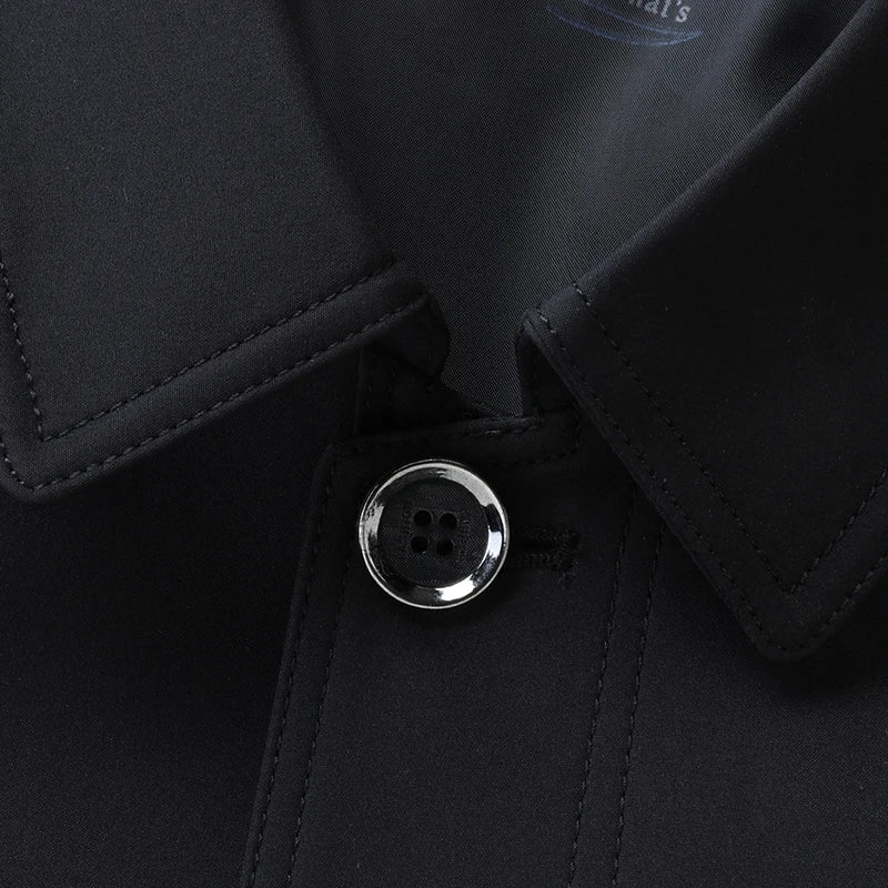 Men's Turn-down Collar Button Jacket Business Casual Outerwear for Male