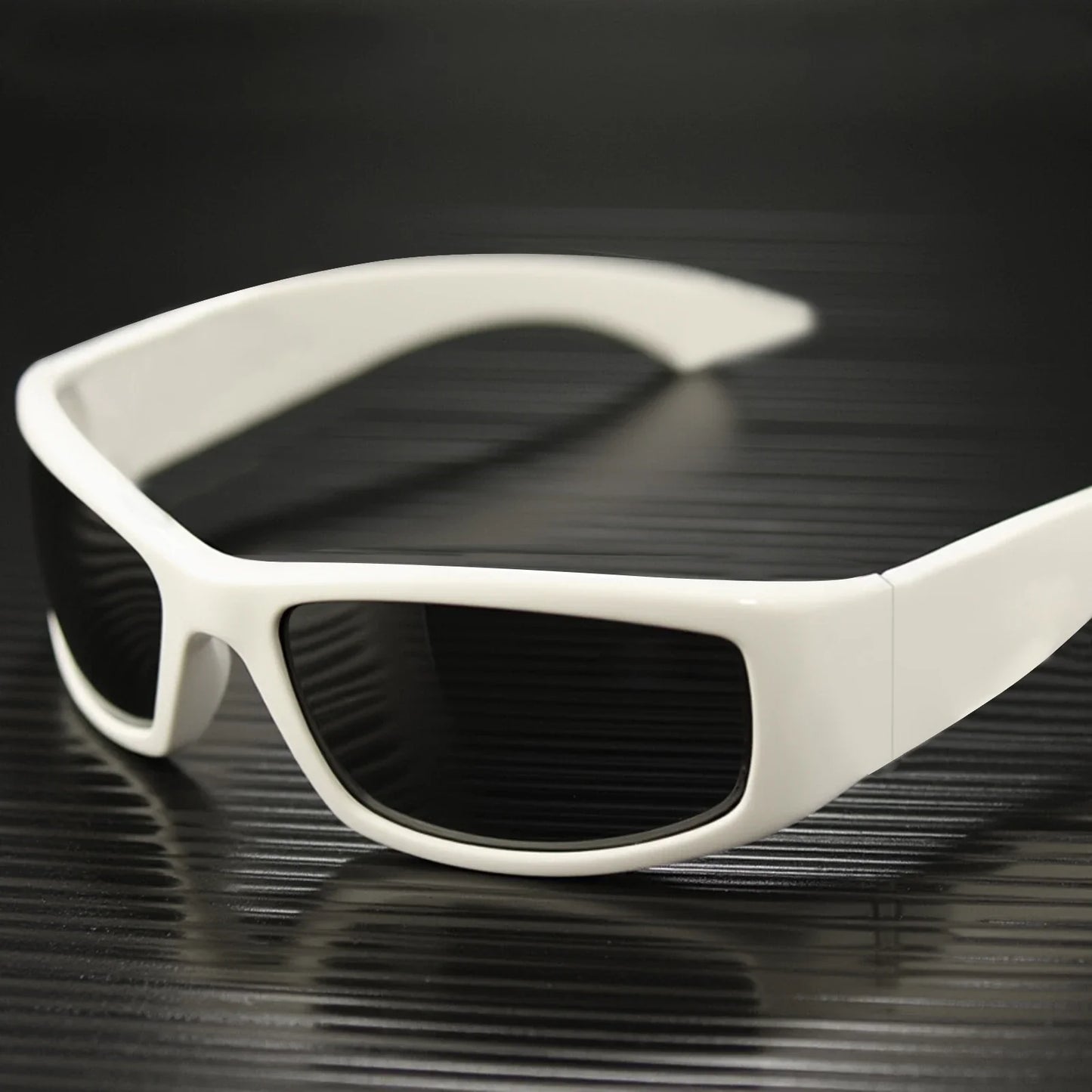 Super Dark Sunglasses for Men Black Wrap Around Sun Glasses UV400 Protection eyewear W8005