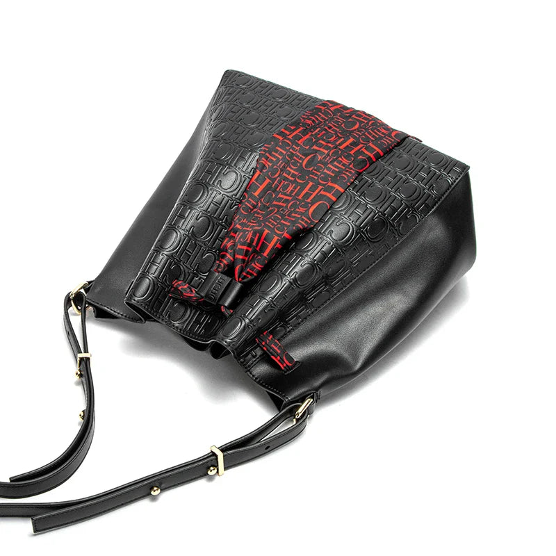 Women's Bag New Fashion Large Capacity Shopping Travel Commuting Female Bag Fashion Classic Luxury Brand Ladies PU Bucket Bags