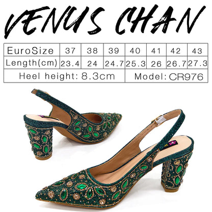 2025 Newest INS Style Black Color Elegant High Heels Nigeria Popular Design African Ladies Shoes And Bag Set For Party