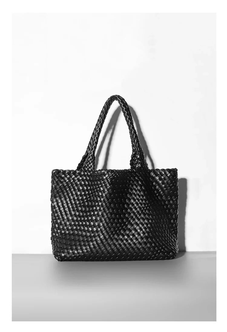 Designer Knitting Fashion Ladies Handbags And PU leather Large-capacity Women's single-shoulder bag Beach Travel Bags