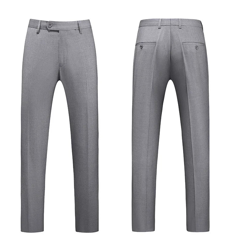 19 Color High Quality Men's Solid Color Slim Fit Suit Pants 2025 Fashion Formal Business Social Groom Wedding High End Trousers