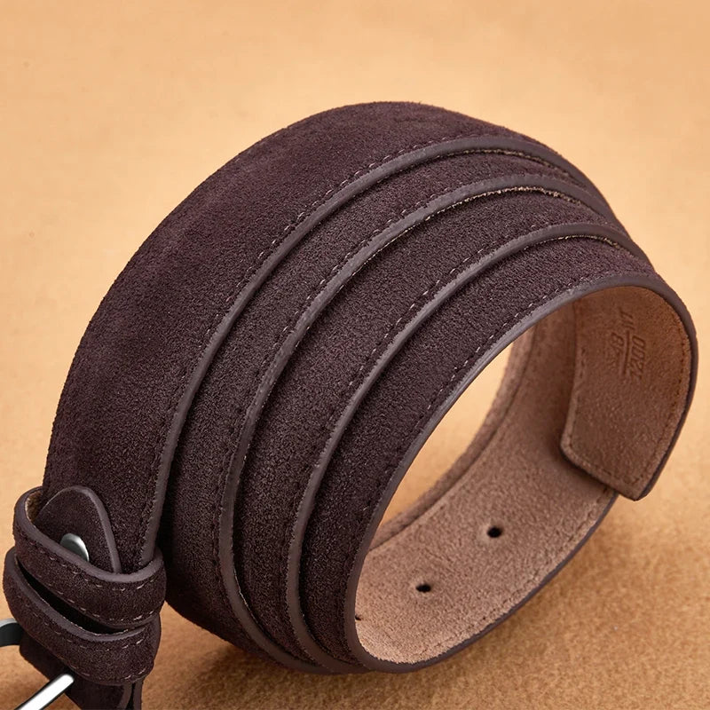 New Style Fashion Brand Welour Genuine Leather Belt For Jeans Leather Belt Men Mens Belts Luxury Suede Belt Straps