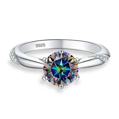 0.5ct 1ct 2ct Blue Pink Grey Moissanite Rings Gifts for Women 925 Sterling Silver Wedding Band Women's Ring Woman Rings