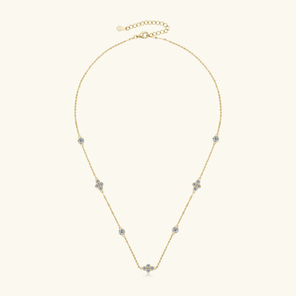 925 Sterling Silver Choker Necklaces 3mm Moissanite Clover Necklace for Women Neck Chain Female Jewelry Gift