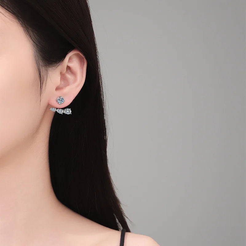 5mm Moissanite Earrings 100% 925 Sterling Silver adjustable Earrings For Women Party Fine Jewelry wholesale