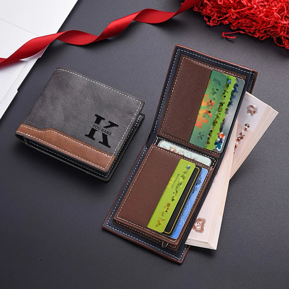 Personalized Wallet - Custom Engraved Name & Initials Valentine'S Gifts Anniversary Gifts Birthday Gift Men'S Gifts