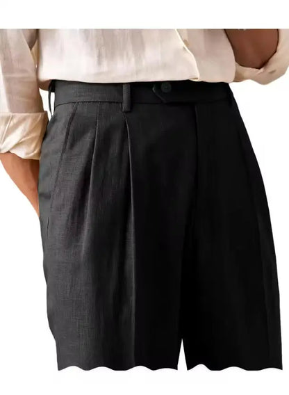 Premium Men's Pants Pleated Wide-Leg Dress Chinos Business Daily Office Versatile Formal Casual Trousers Banquet Wedding Summer