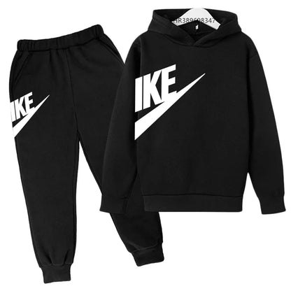 Children 3-12 Years Old Autumn Hoodie Long-sleeved Boys Girls Toddler Sports Coat Top+Pants Stylish Casual Sweatshirt Set