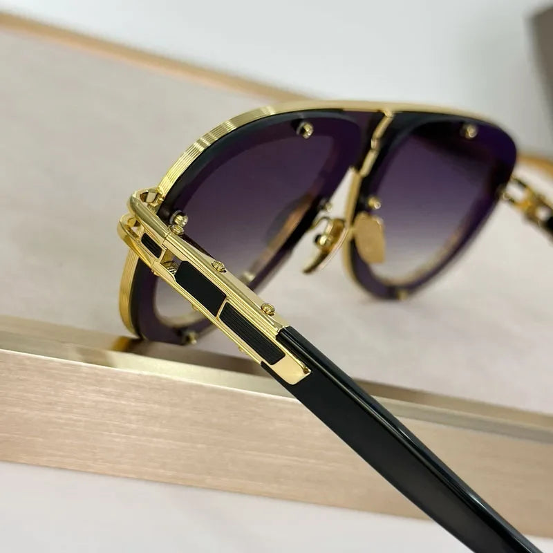Luxury Classical Limited Edition Sunglasses Frame Oval Alloy Acetate High Quality for Men Women Uv400 for Prescription with Case