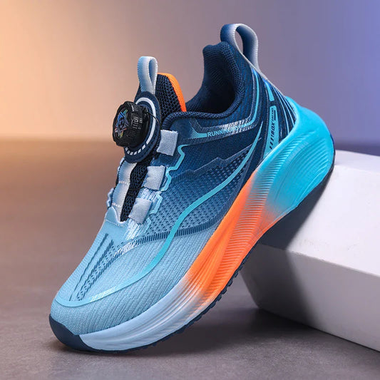 Outdoor Lace-up Boys Girls Knit Jogging Shoes Gym Sneakers Children‘s Basketball Shoes Non-slip Breathable Sports Training Shoes