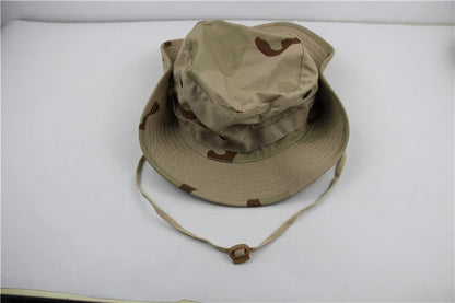 Camouflage Tactical Boonie Hats Camping Climbing Bucket Sniper Hat Men Outdoor Fishing Hiking Cap Sun Protective Boonie Caps