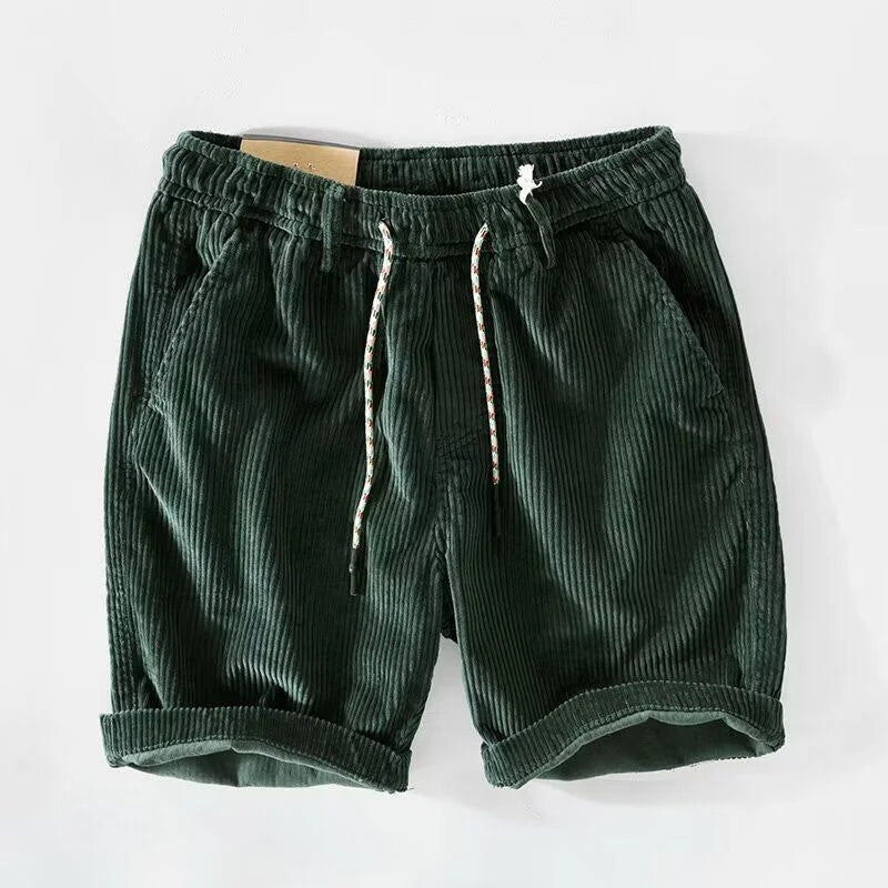 2026 Summer Casual Corduroy Y2K Shorts For Men American Retro Loose Straight Short Pants High Street Fashion Gym Bermudas